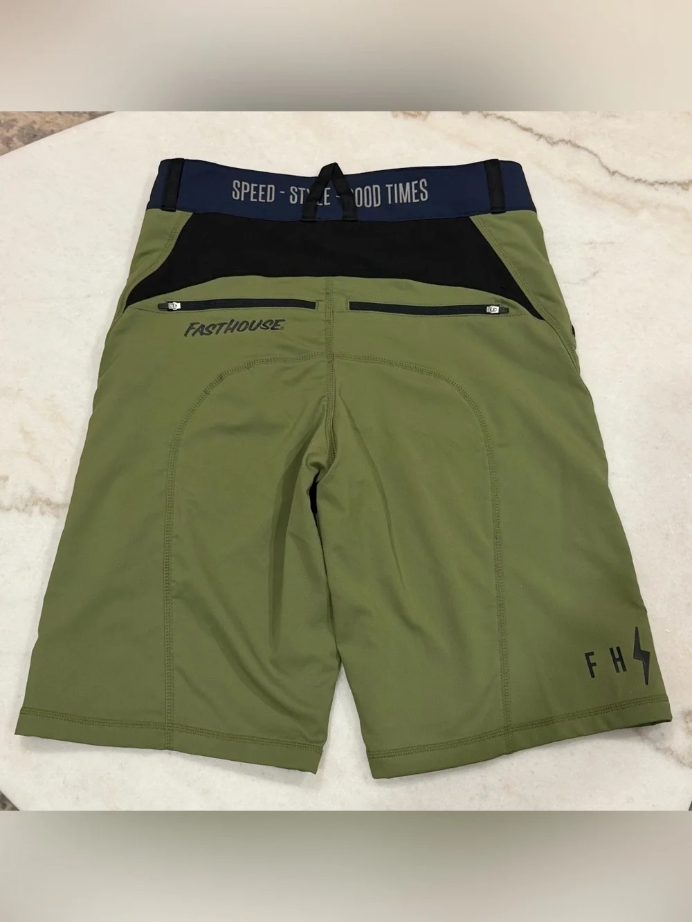 Fasthouse Crossline Riding Short Olive/Navy Blue w/ Cool Dry Technology Men’s 28